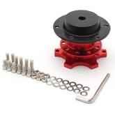 Universal Sports Steering Wheel Quick Release Snap Off Boss Kit Hub Adapter Red